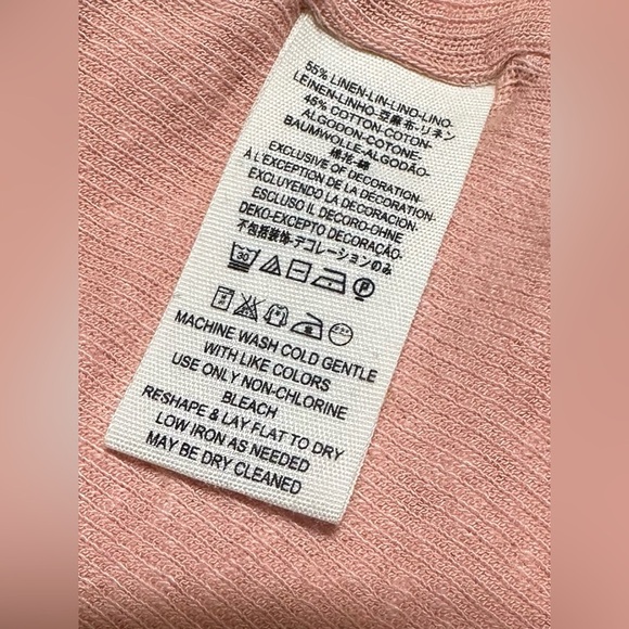 FREE PEOPLE Cozy Up Henley Shirt Top Blush Peach Ombré Combo Size Medium - Picture 7 of 7